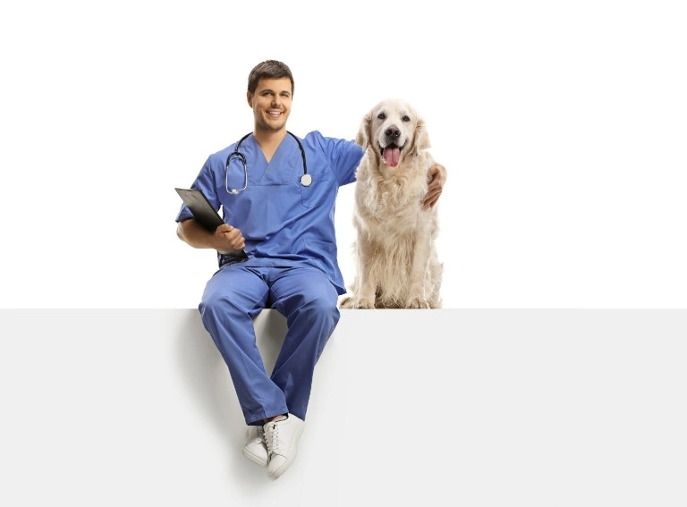 lekarz z psem